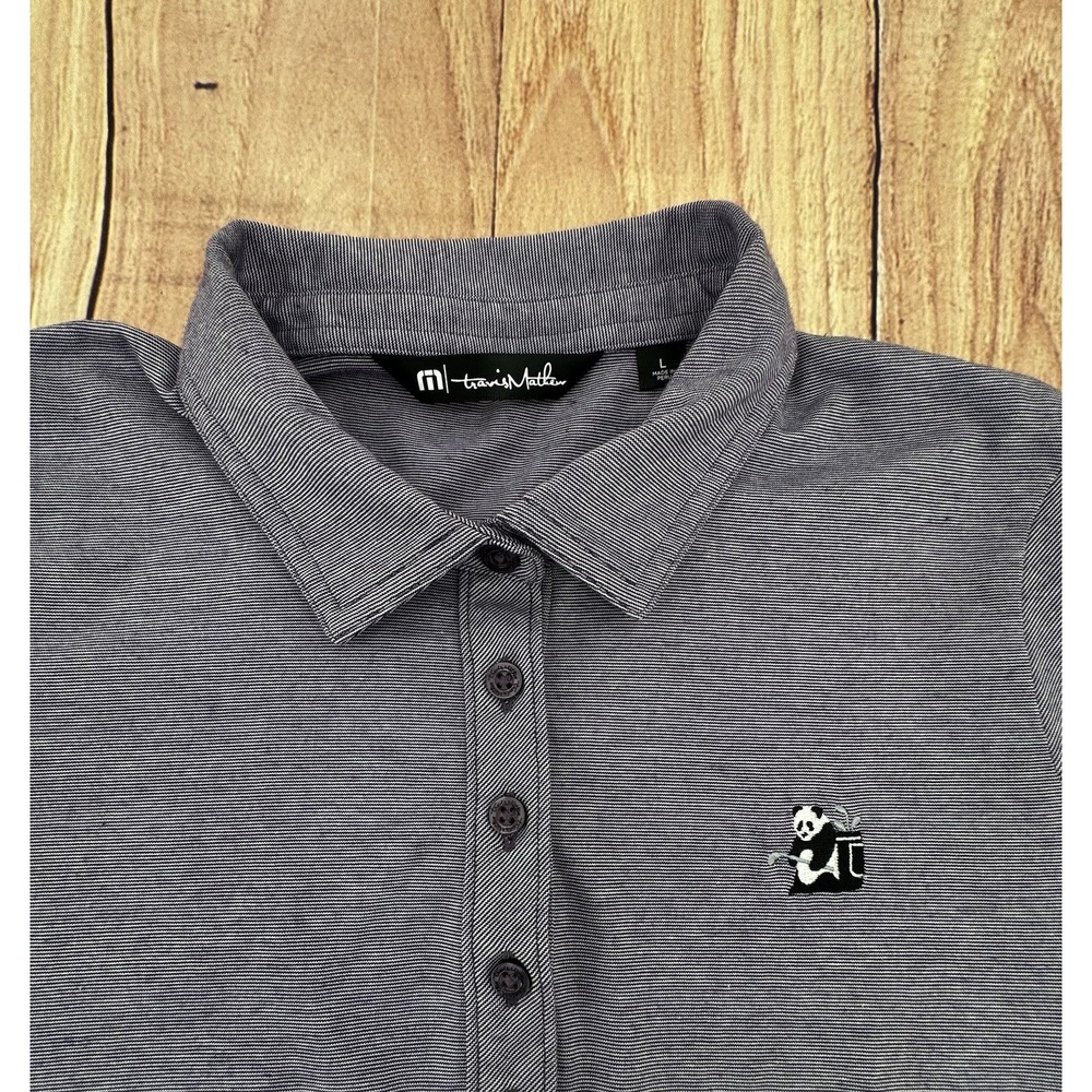 Travis Mathew Women's Golf Polo Purple Heather Embroidered Panda Logo Size Large - Picture 2 of 8